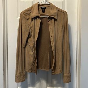 Express button down faux suede (M)